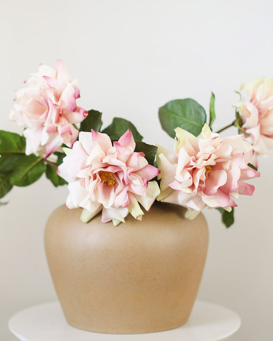 Pink Open Roses Fake Flowers for Weddings and Home Decorating