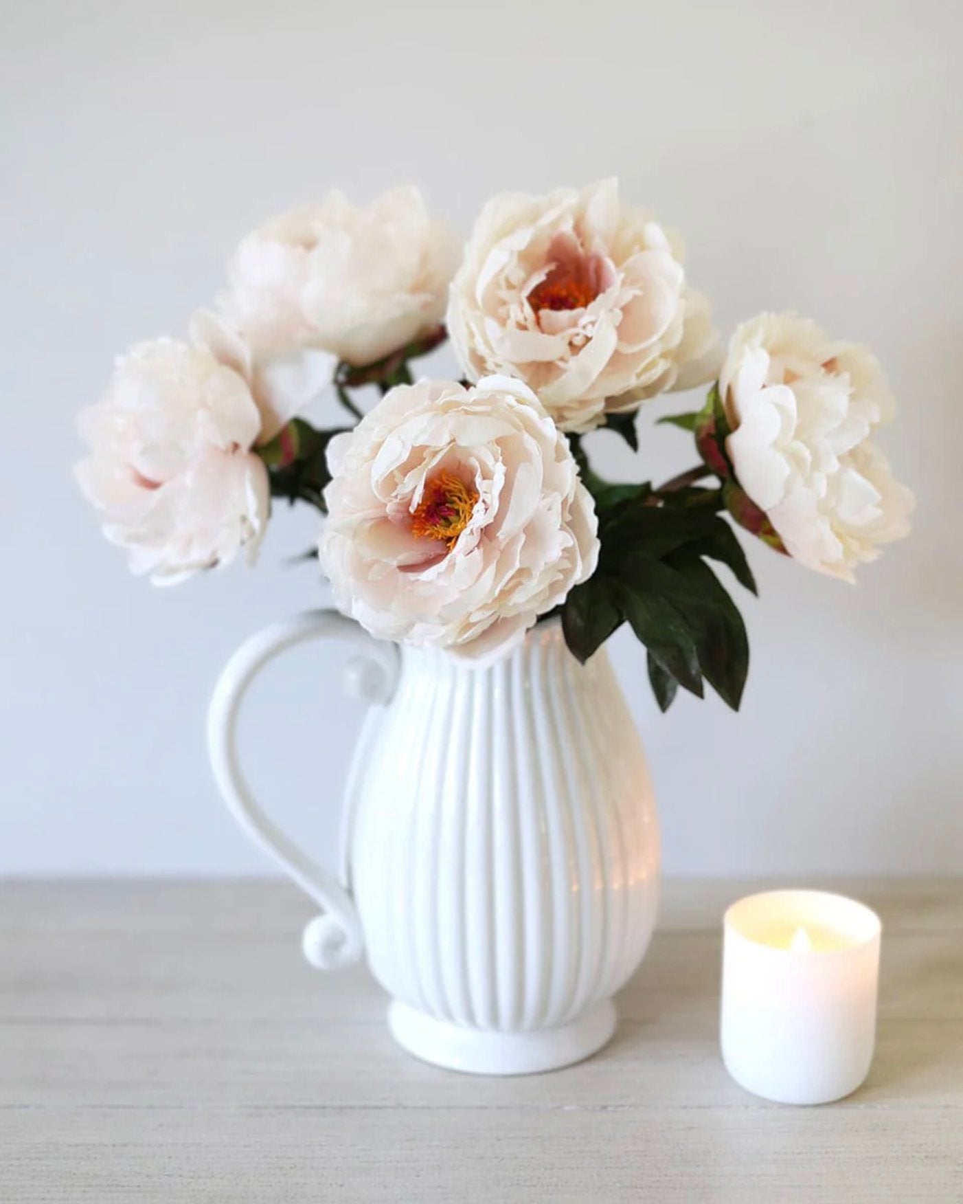 Prestige Botanicals Artificial Peonies in a tin vase